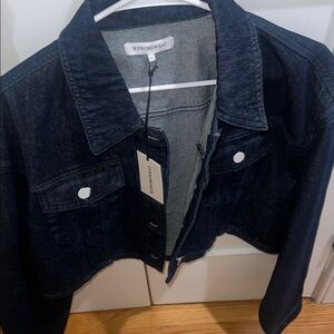 WeWoreWhat Cropped Denim Jacket NWT